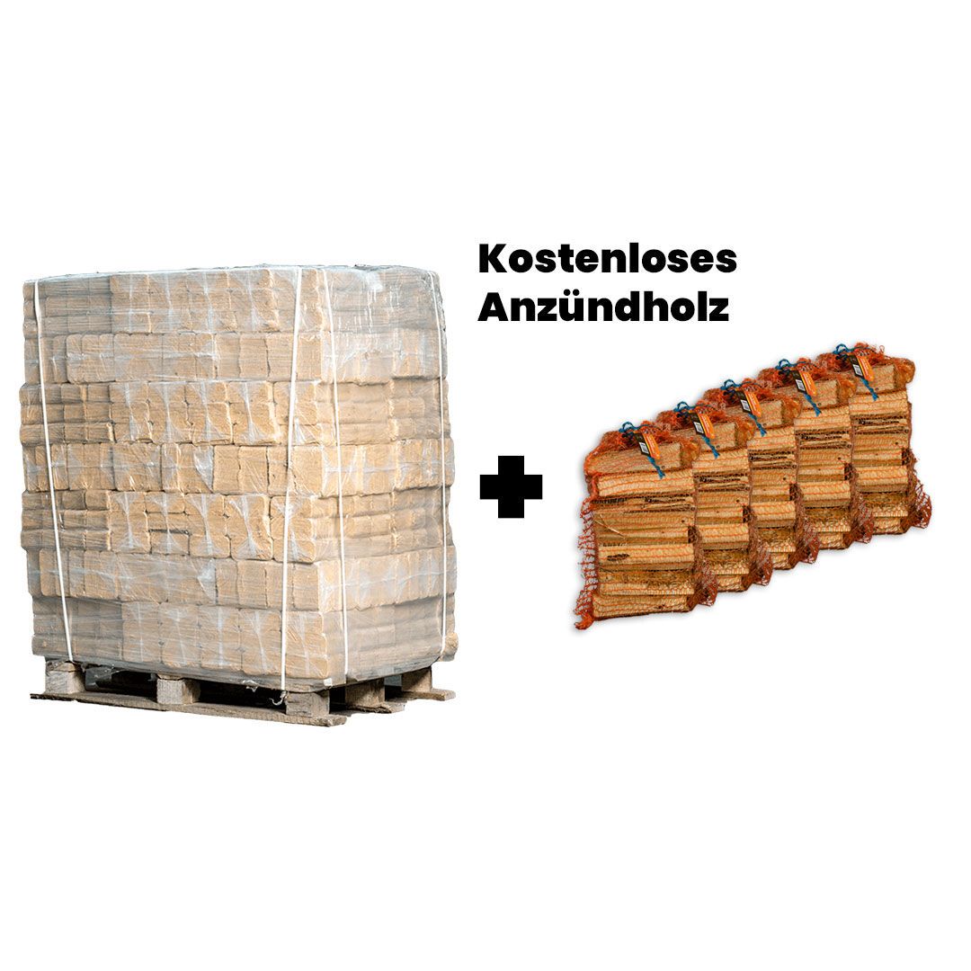Palette RUF Briketts + 5 Säcke Anzündholz gratis — Ansicht 1