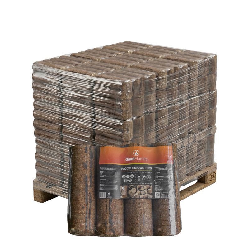 Giant Flames Holzbriketts 190 Packungen x 4,8 kg (912kg) — Ansicht 1