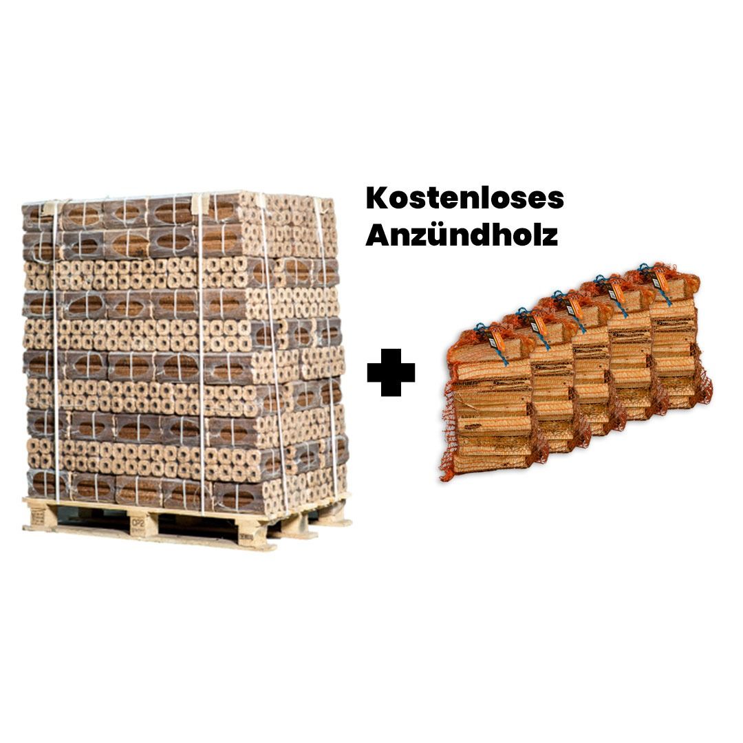 Palette Pini Kay (NL) Briketts + 5 Säcke Anzündholz gratis — Ansicht 1