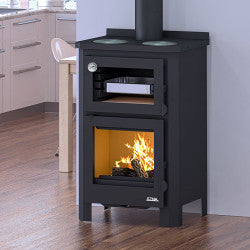 Holzherd Pramoda mit Backofen und Kochplatte – 14 kW — Ansicht 1