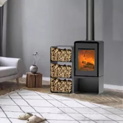 Kaminofen Domino mit Holzfach und 3-stufigem Modul – 8,5 kW — Ansicht 1